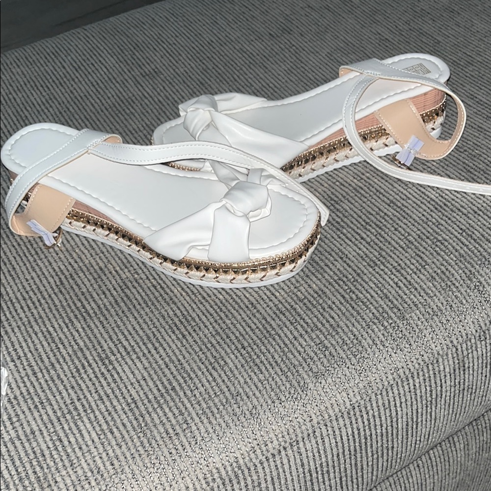 SHEIN White Sandals with Minimalist Design